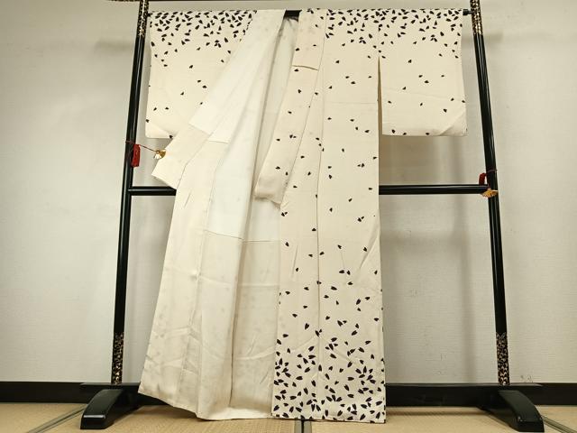 平和屋着物●訪問着　舞桜文　正絹　逸品　AABK7749fy
