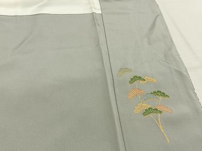 平和屋着物●豪華色留袖　駒刺繍　風景人物文　金彩　正絹　逸品　未使用　AABK7752fy