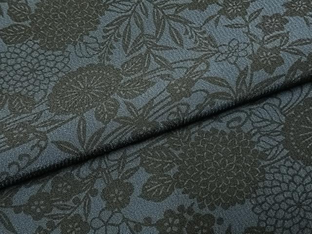 平和屋着物●上質な小紋　藍　型染め　草花文　ますいわ屋扱い　正絹　逸品　未使用　AABK7753fy