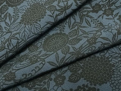 平和屋着物●上質な小紋　藍　型染め　草花文　ますいわ屋扱い　正絹　逸品　未使用　AABK7753fy