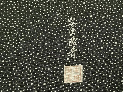 平和屋着物●安田勝彦　訪問着　型染め　草花文　黒地　正絹　逸品　AABK7754fy