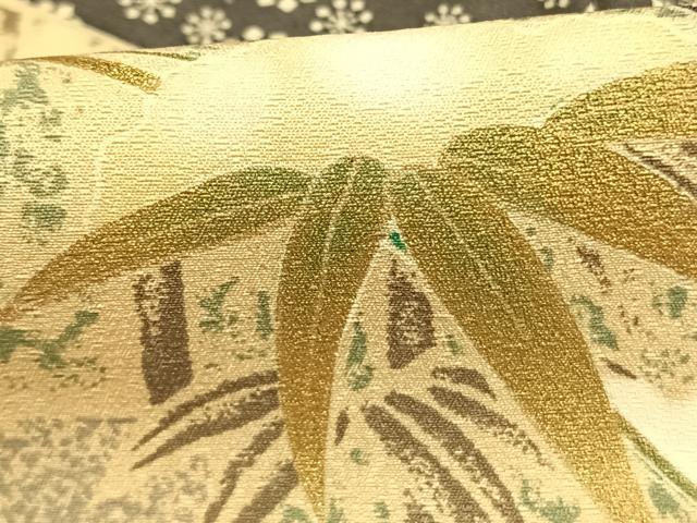 平和屋着物●訪問着　笹竹文　金彩　正絹　逸品　AABK7758fy