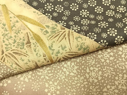 平和屋着物●訪問着　笹竹文　金彩　正絹　逸品　AABK7758fy
