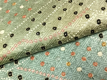 平和屋着物●上質な小紋　総絞り　抽象文様　暈し染め　金彩　正絹　逸品　AABK7762fy