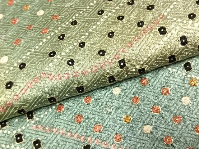 平和屋着物●上質な小紋　総絞り　抽象文様　暈し染め　金彩　正絹　逸品　AABK7762fy