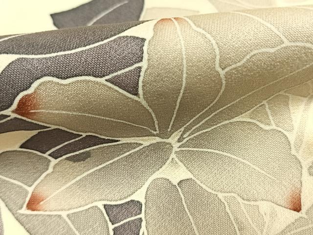平和屋着物●訪問着　刺繍　草葉文　暈し染め　正絹　逸品　AABK7764fy