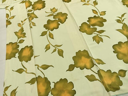 平和屋着物●上質な小紋　地紋起こし　枝花文　正絹　逸品　AABK7765fy