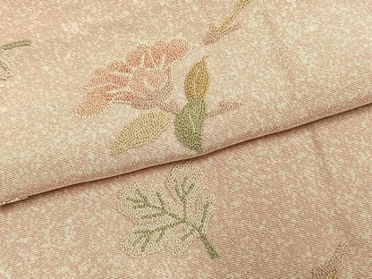 平和屋着物●訪問着　中国三大刺繍　相良刺繍　総刺繍　草花文　金糸　正絹　逸品　AABK7766fy
