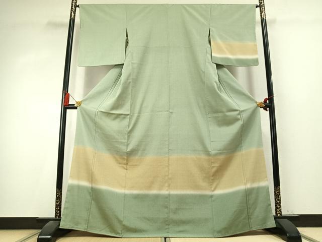 平和屋着物●訪問着　お召地　霞文　暈し染め　正絹　逸品　AABK7769fy