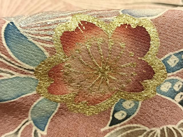 平和屋着物●訪問着　草花文　暈し染め　金銀彩　正絹　逸品　AABK7770fy