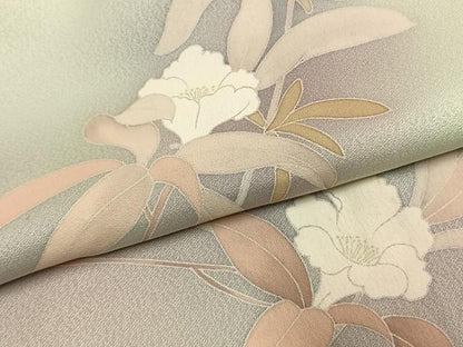 平和屋着物●訪問着　友禅　枝花文　暈し染め　正絹　逸品　AABK7775fy