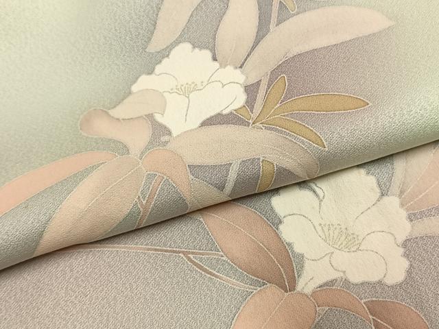 平和屋着物●訪問着　友禅　枝花文　暈し染め　正絹　逸品　AABK7775fy