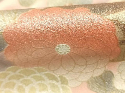 平和屋着物●訪問着　風景花文　暈し染め　銀彩　正絹　逸品　AABK7776fy