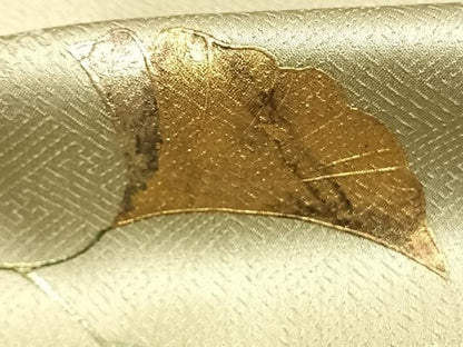 平和屋着物●訪問着　螺鈿　銀杏　暈し染め　金彩　正絹　逸品　AABK7777fy