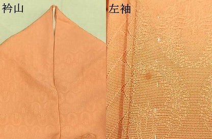 平和屋着物●上質な色無地　下がり藤地紋　赤香色　正絹　逸品　AABK7781fy