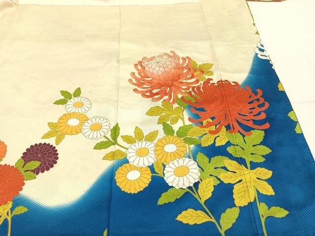 平和屋着物●豪華振袖　駒刺繍　草花文　暈し染め　金彩　正絹　逸品　AABK7784fy