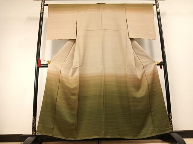 平和屋着物●成田彩峰　訪問着　霞文　暈し染め　正絹　逸品　AABK7786fy