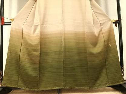 平和屋着物●成田彩峰　訪問着　霞文　暈し染め　正絹　逸品　AABK7786fy