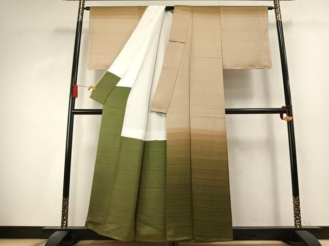 平和屋着物●成田彩峰　訪問着　霞文　暈し染め　正絹　逸品　AABK7786fy