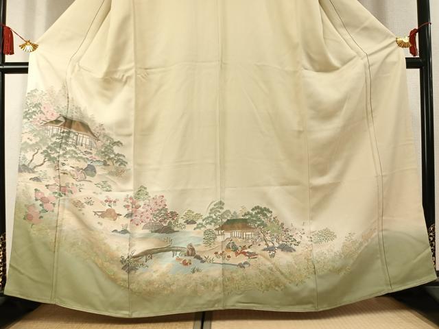 平和屋着物●豪華色留袖　寿光織　人物風景文　暈し染め　金糸　正絹　逸品　AABK7788fy