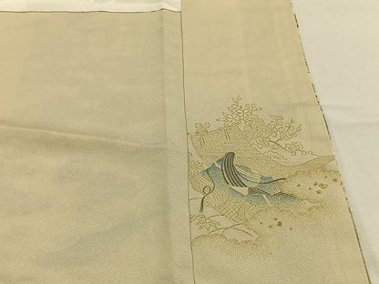 平和屋着物●豪華色留袖　寿光織　人物風景文　暈し染め　金糸　正絹　逸品　AABK7788fy