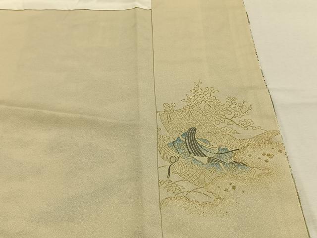 平和屋着物●豪華色留袖　寿光織　人物風景文　暈し染め　金糸　正絹　逸品　AABK7788fy
