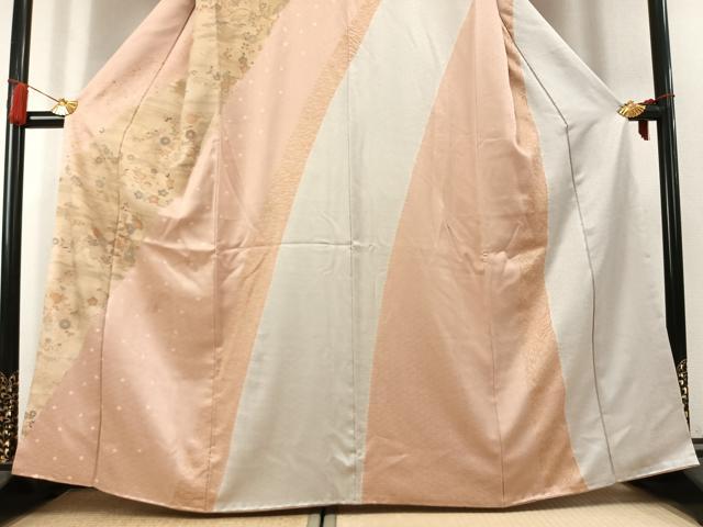 平和屋着物●訪問着　草花文　金彩　正絹　逸品　AABK7793fy
