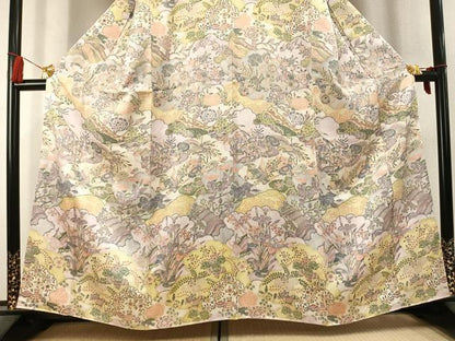 平和屋着物●訪問着　作家物　草花文　正絹　逸品　未使用　AABK7794fy