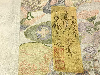 平和屋着物●訪問着　作家物　草花文　正絹　逸品　未使用　AABK7794fy