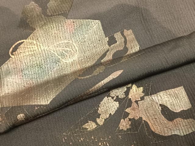平和屋着物●訪問着　文箱文　暈し染め　金銀彩　正絹　逸品　AABK7797fy