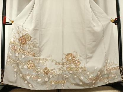 平和屋着物●豪華色留袖　中国三大刺繍　汕頭刺繍　スワトウ刺繍　吉祥花文　暈し染め　金糸　金彩　やまと誂製　正絹　逸品　AABK7798fy