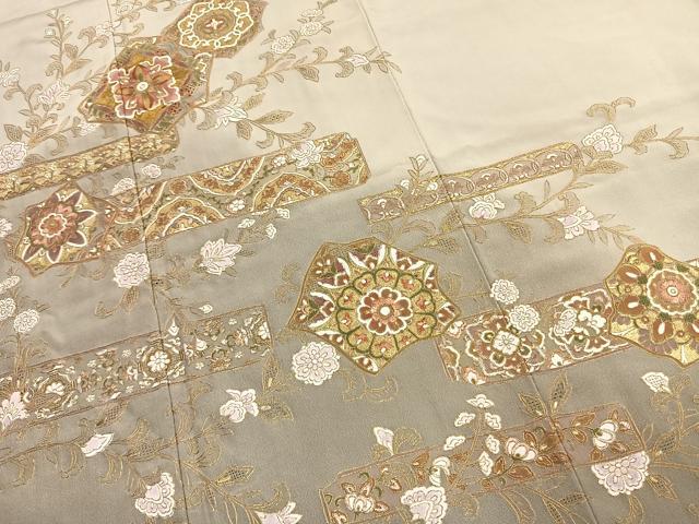 平和屋着物●豪華色留袖　中国三大刺繍　汕頭刺繍　スワトウ刺繍　吉祥花文　暈し染め　金糸　金彩　やまと誂製　正絹　逸品　AABK7798fy