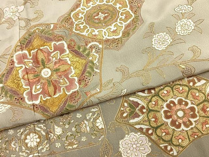 平和屋着物●豪華色留袖　中国三大刺繍　汕頭刺繍　スワトウ刺繍　吉祥花文　暈し染め　金糸　金彩　やまと誂製　正絹　逸品　AABK7798fy