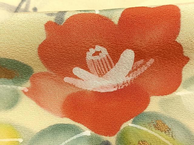 平和屋着物●訪問着　手描き　枝花文　金彩　正絹　逸品　AABK7800fy