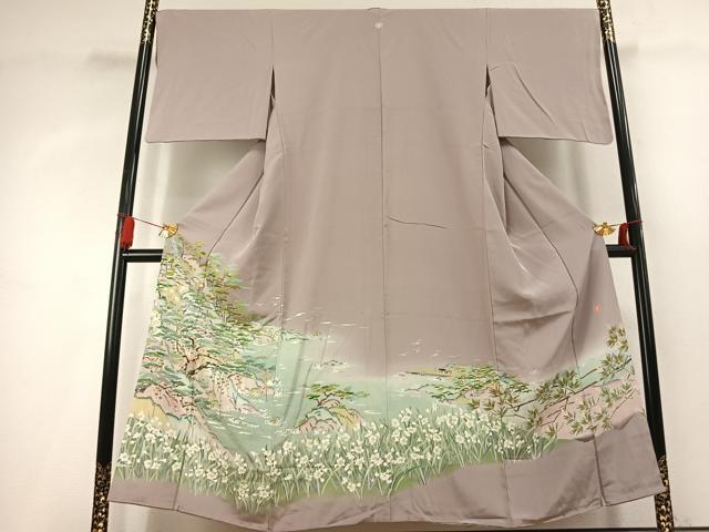 平和屋着物●豪華色留袖　友禅　作家物　風景花文　暈し染め　正絹　逸品　AABK7801fy