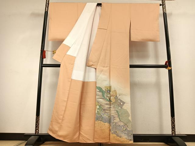 平和屋着物●豪華色留袖　作家物　寿光織　飛翔華琳派　暈し染め　金銀糸　正絹　逸品　AABK7802fy