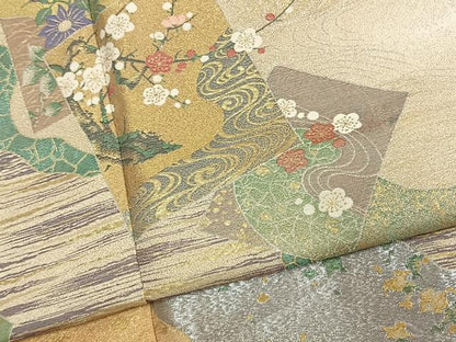 平和屋着物●豪華色留袖　作家物　寿光織　飛翔華琳派　暈し染め　金銀糸　正絹　逸品　AABK7802fy