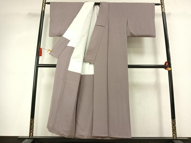 平和屋着物●上質な色無地　鳩羽色　正絹　逸品　AABK7803fy
