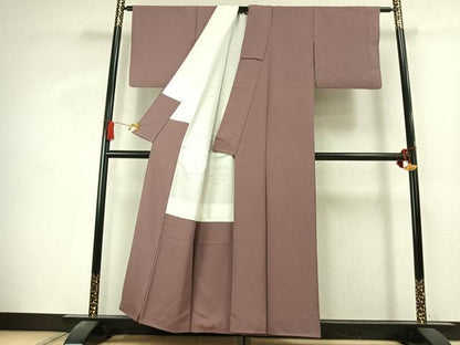 平和屋着物●上質な色無地　二藍色　正絹　逸品　AABK7804fy