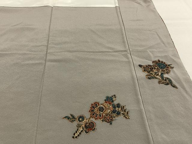 平和屋着物●訪問着 中国三大刺繍 汕頭刺繍 スワトウ刺繍 総刺繍 更紗花鳥文 暈し染め 金糸 鬼しぼ縮緬 ロング丈 正絹 逸品 AABK7806fy
