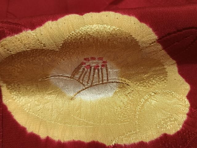 平和屋着物●長襦袢　袷　舞花文　金彩　正絹　逸品　AABK7808fy