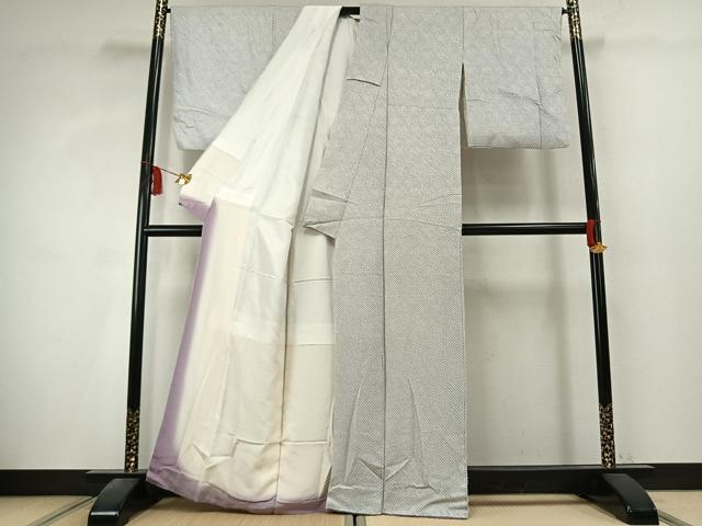 平和屋着物●大変加工の良い総絞り小紋　正絹　逸品　AABK7811fy