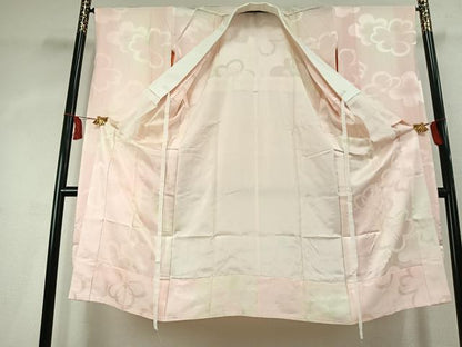 平和屋着物●振袖用長襦袢　無双仕立て　舞花地紋　暈し染め　正絹　逸品　AABK7812fy