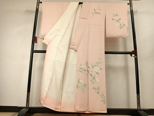 平和屋着物●訪問着　友禅　枝花文　正絹　逸品　AABK7818fy