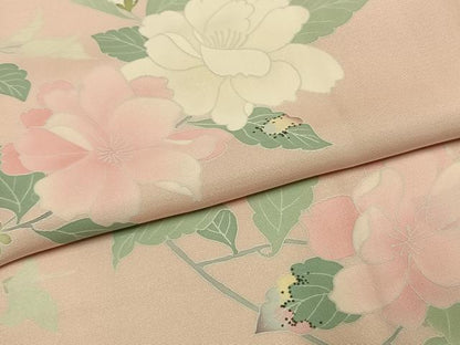 平和屋着物●訪問着　友禅　枝花文　正絹　逸品　AABK7818fy