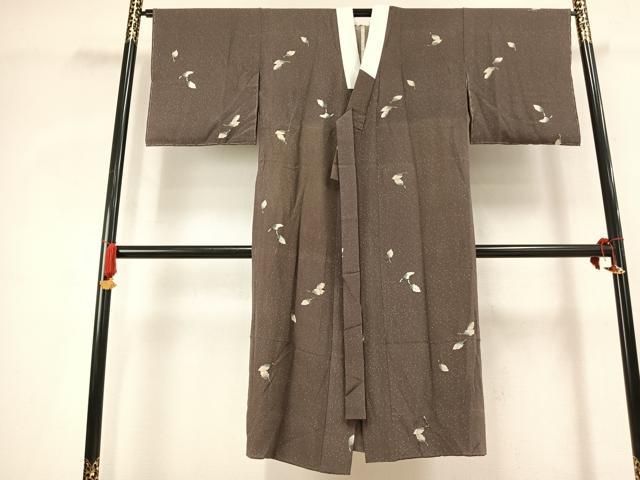 平和屋着物●長襦袢　無双仕立て　舞葉文　一珍染め　正絹　逸品　AABK7819fy