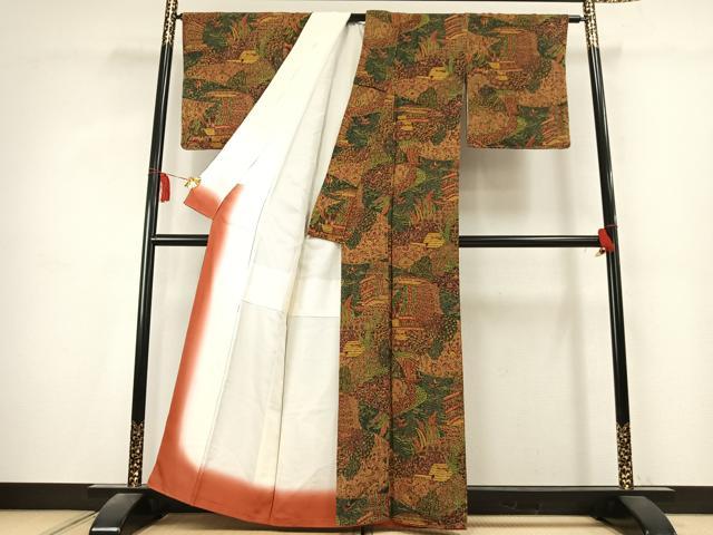 平和屋着物●二代目更甚　江戸更紗　小紋　昔渡更紗　鬼しぼ縮緬　反端付き　正絹　逸品　未使用　AABK7820fy