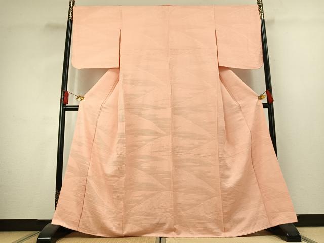 平和屋着物●上質な色無地　草花地紋　虹色　正絹　逸品　AABK7823fy