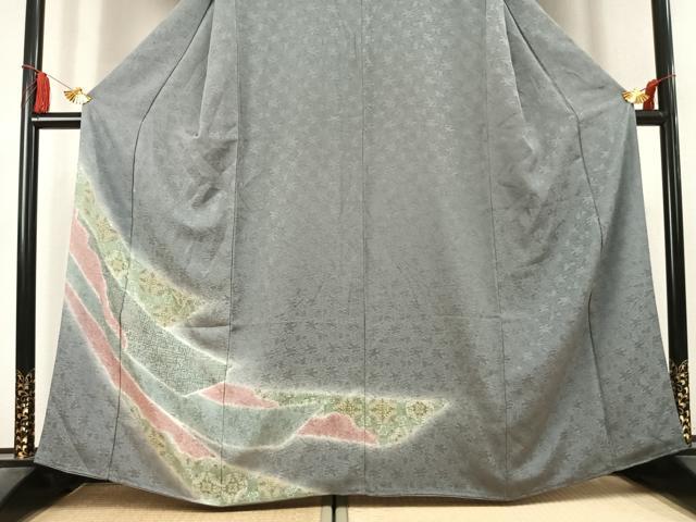 平和屋着物●訪問着　熨斗花文　暈し染め　正絹　逸品　AABK7826fy
