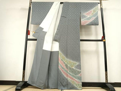 平和屋着物●訪問着　熨斗花文　暈し染め　正絹　逸品　AABK7826fy